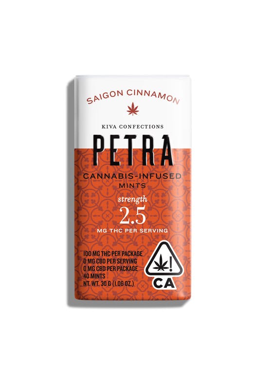 KIVA | Petra Saigon Cinnamon CBD 1:1 Mints – 100mg